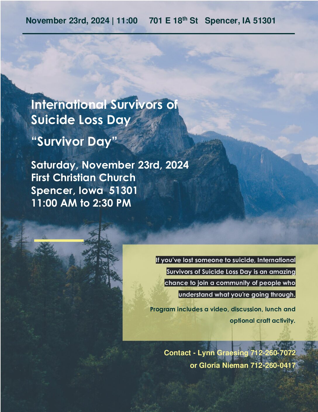 Survivor’s Day Event Planned for November 23rd, 2024